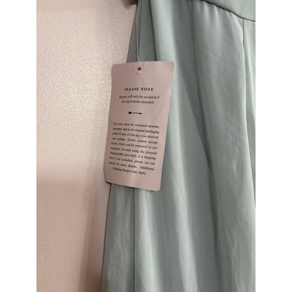 BHLDN Macau Chiffon Off The Shoulder Maxi Dress In Fog Size 10 NWT - Picture 4 of 7